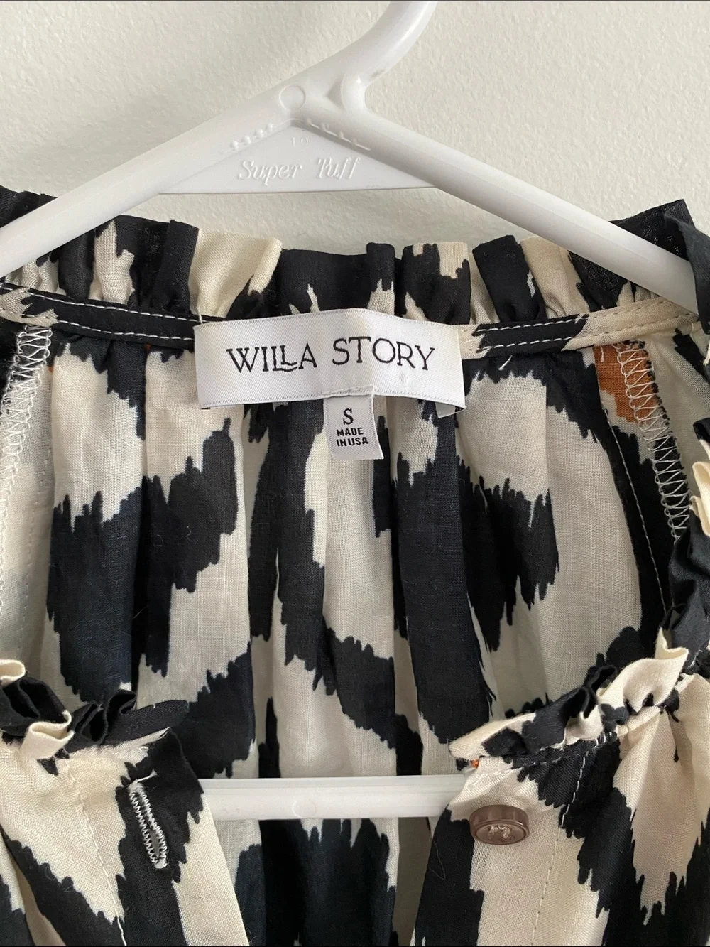 Anthropologie Willa Storey Meg Top Blouse Puff L/S Cotton Button Up Shirt SMALL